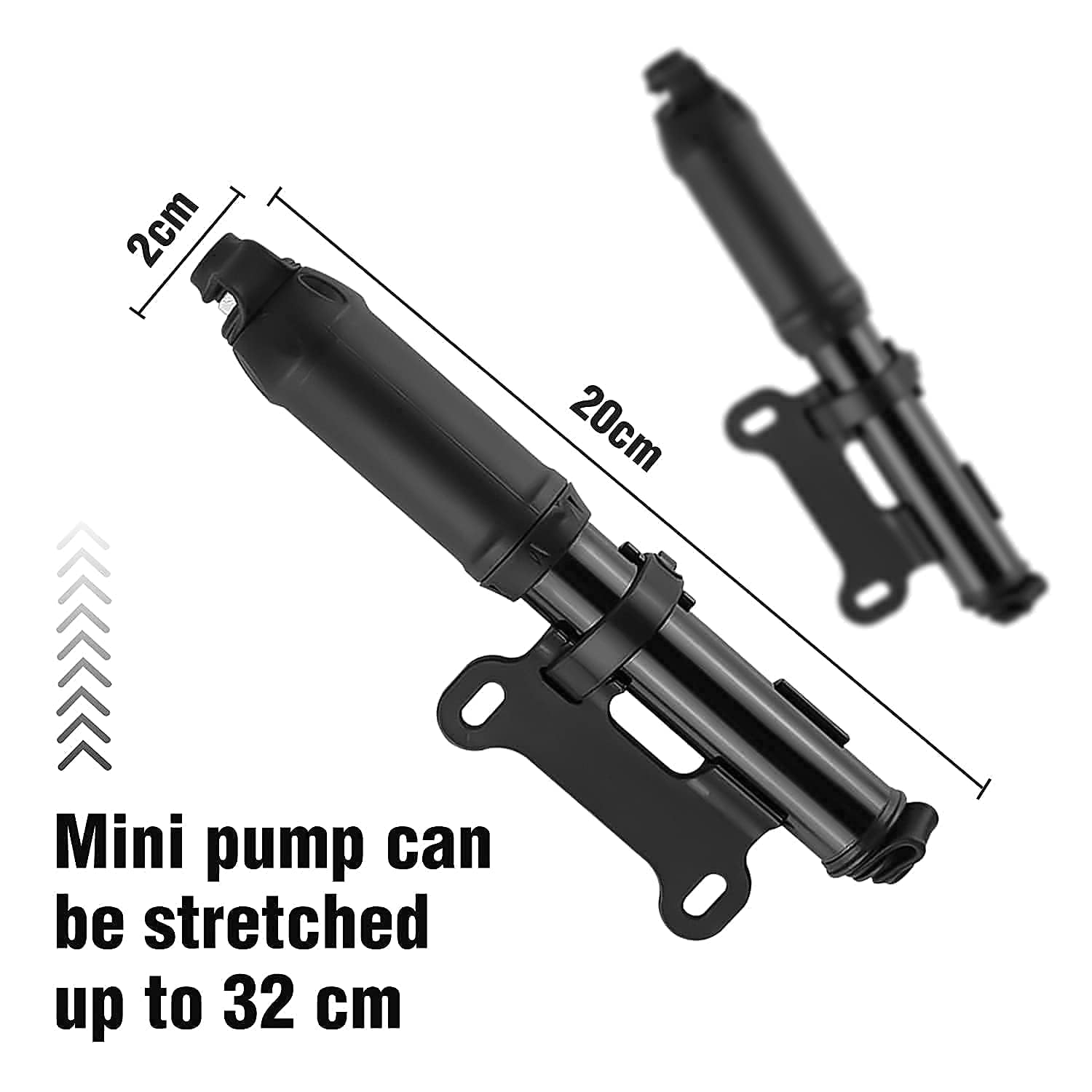 HillMiles Pompa da Bicicletta con Valvole Presta e Schrader, Pompa Pneumatica Portatile da 100 PSI Per Bicicletta Universale ad Alta Pressione con Ago a Sfera Accessori