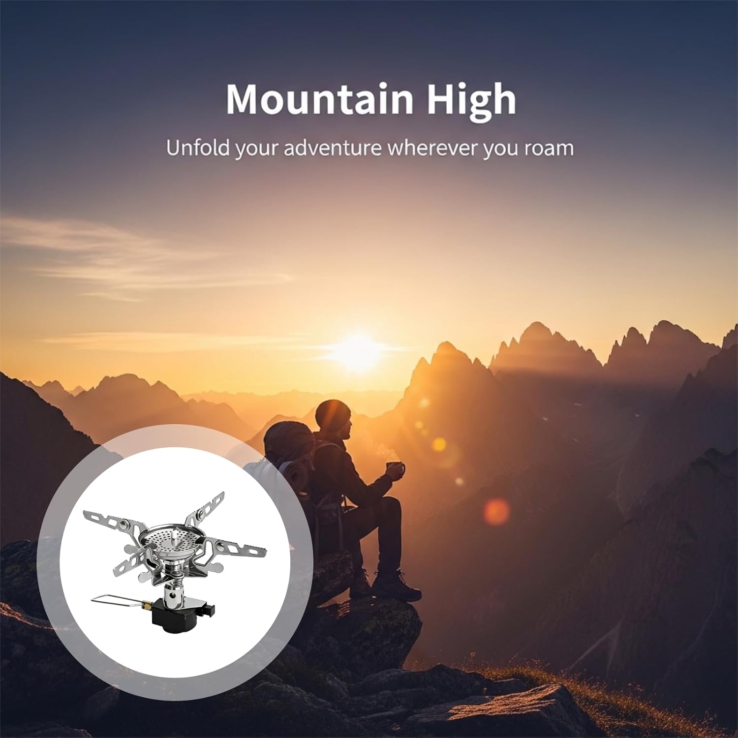 3600W Portable Folding Gas Stove With Storage Box, Stainless Steel Camping Cooker, 5.6 X 3.9 In Compact Stove For Camping Backpacking