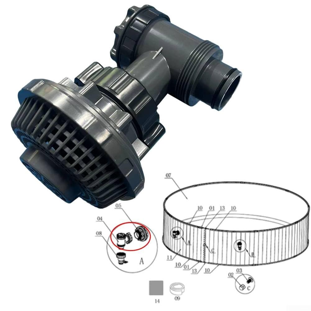 P6H1323 Ersatzventil für Pool Sandfilter Rückspülung Verwendung mit 38mm Durchmesser Kompatibilität für INTEX Hnemix (Schaltventil)