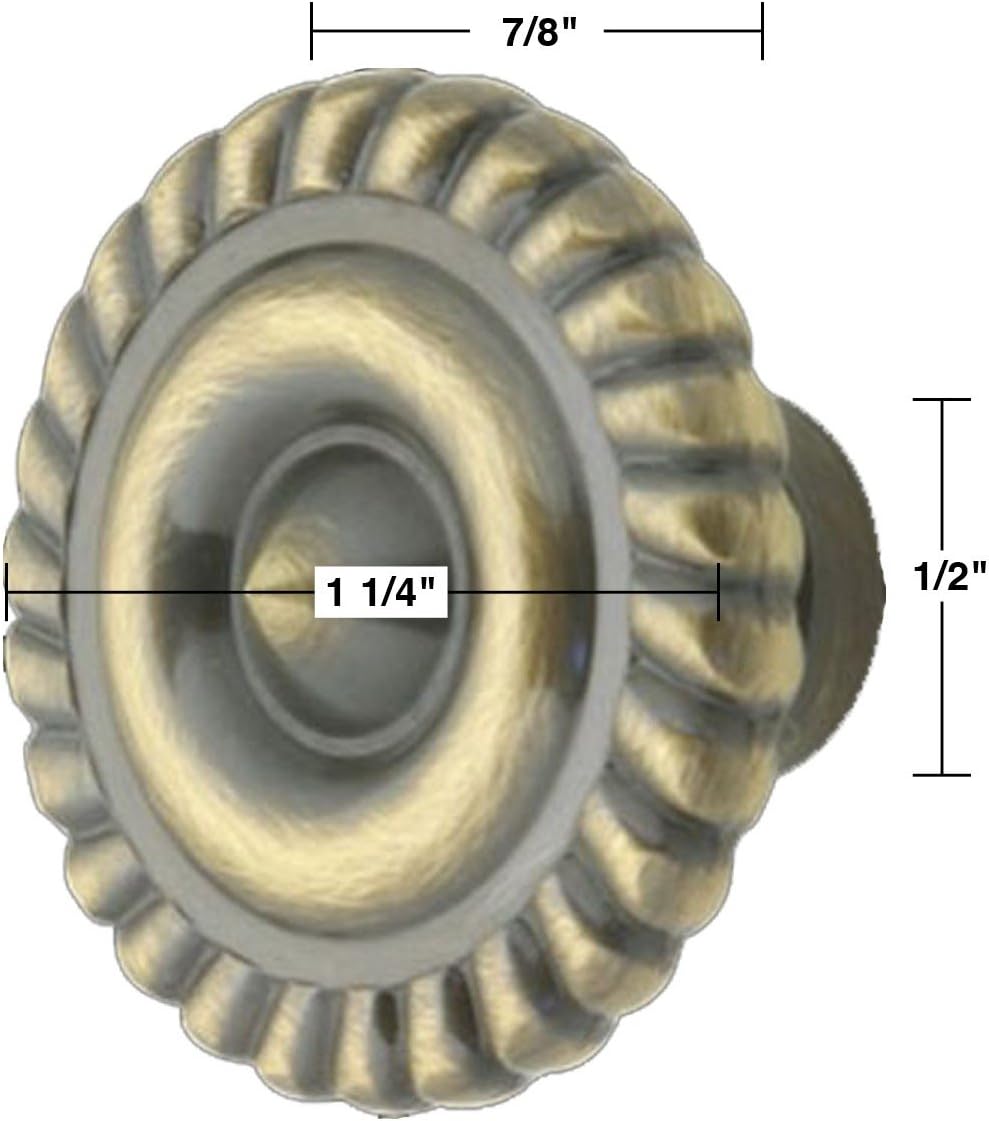 6 Cabinet Knob Antique Solid Brass 1 1/4" Dia |Renovator's Supply