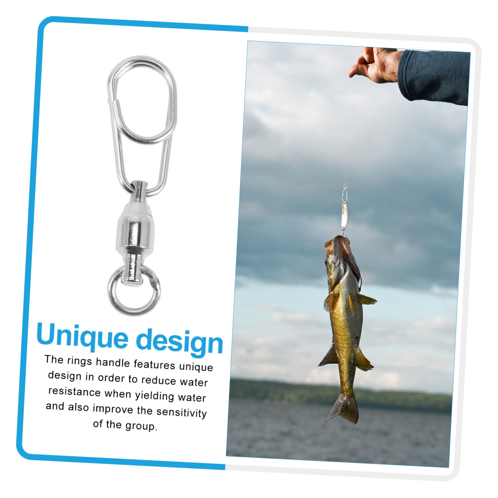 BESPORTBLE 60pièces Émerillons Accessoires De Remplacement Pratique pour Canne à Émerillons à Billes
