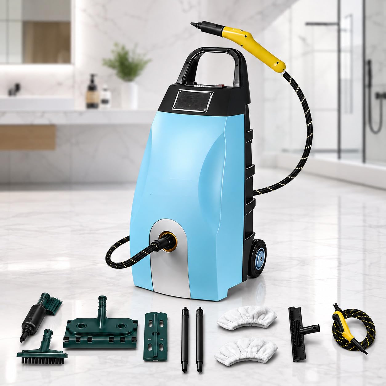 Pulitore a Vapore ad Alta Temperatura 2500W, Serbatoio 3,5L Blue