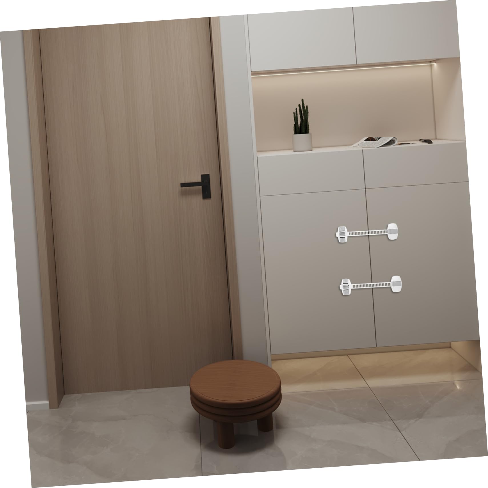 10pieza Cerradura De Seguridad Para Armario Protector Multifunción Cerradura De Protección Para Bebés Para Puertas De Armario Material Resistente Antipellizcos Para Manos De