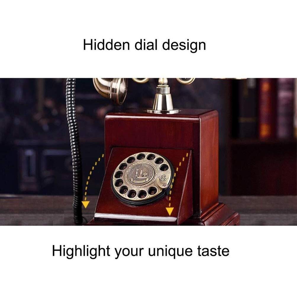 Amerykańskie antyczne staromodne telefony, lite drewno, dzwonki mechaniczne, bez użycia rąk, europejskie, wiejskie, retro, domowe, stacjonarne, biurowe, telefon stacjonarny