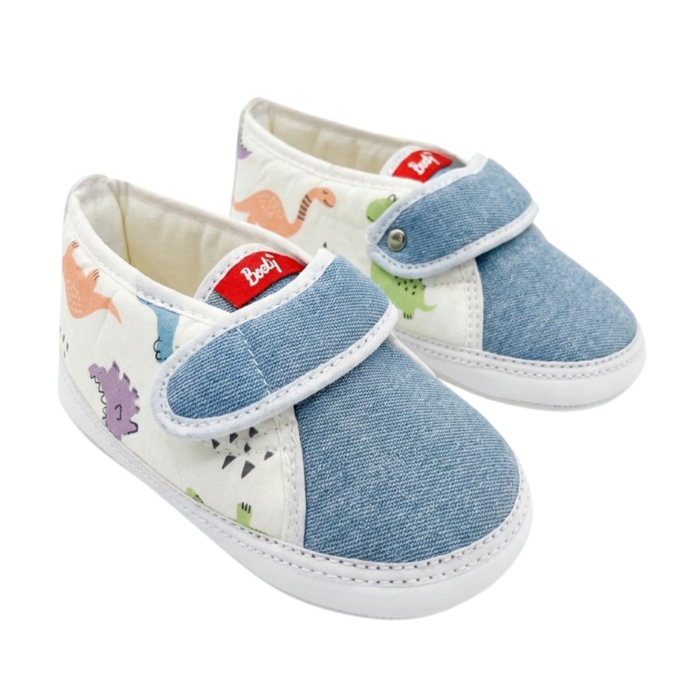 Baby First Walking Shoe Soft Sole Anti-Slip High Top Ankle Booties for Toddler Girls Boys, Cute Dinosaur Pre-Walker Crib Shoes-image-48