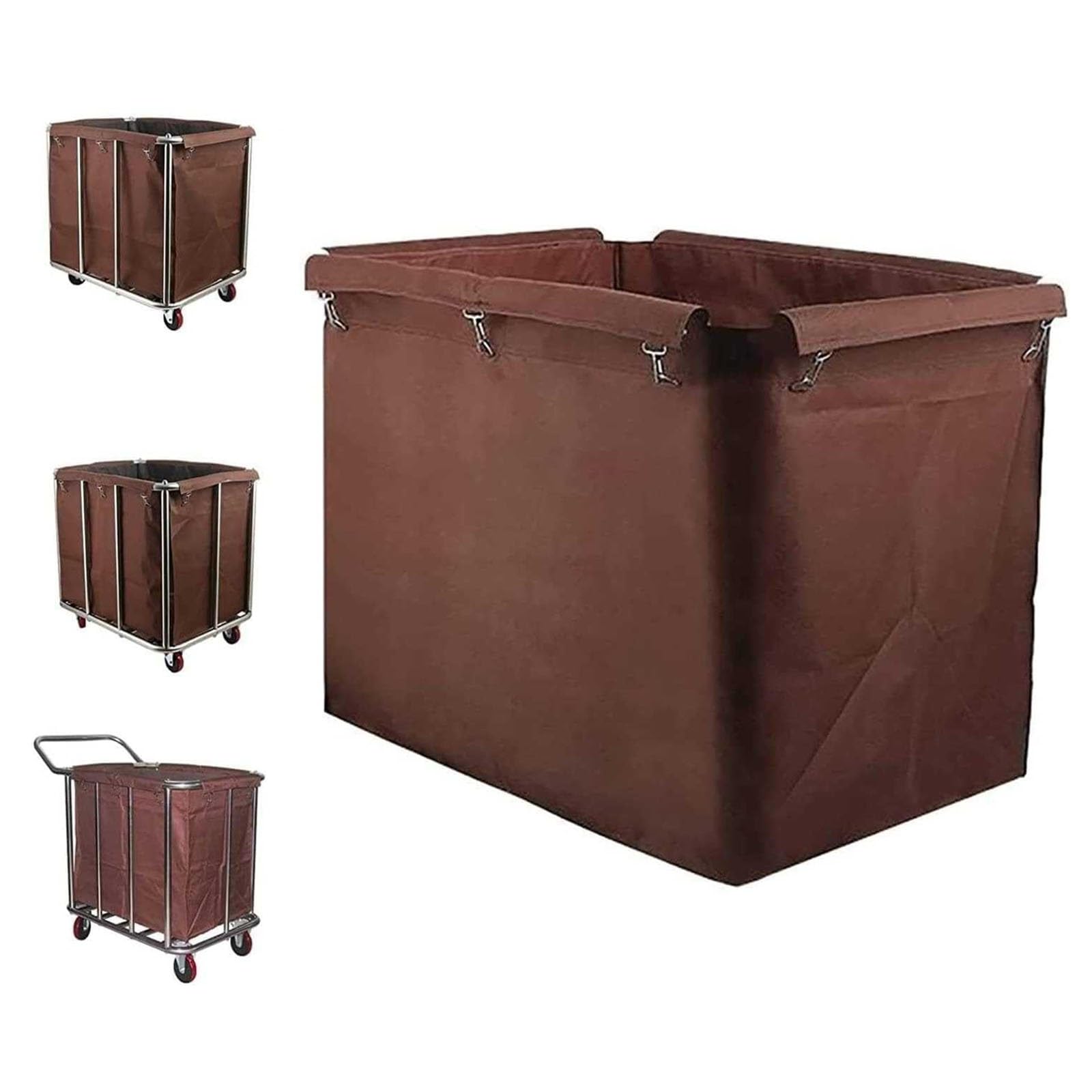 Bolsa de repuesto para carrito de lavandería de tela Oxford duradera 400L color marrón