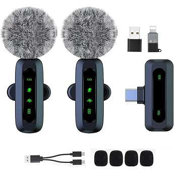 Mini Lavalier Microphone for Android and iPhone, iOS Devices, Noise Reduction, Lapel Microphone for Recording, Clip-on Microp