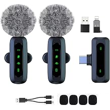 Mini Lavalier Microphone for Android and iPhone iOS Devices Noise Reduction Lapel Microphone for Recording Clip-on Microphone for Video Recording Tiktok YouTube Vlog Podcast Content Creator