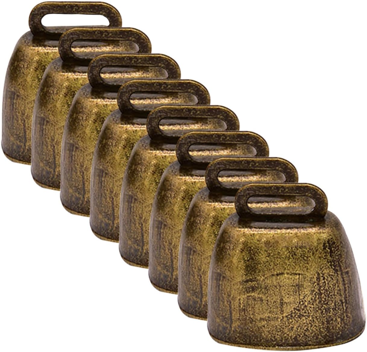 UPKOCH 8pcs Vintage Cow Bells for Cattle Decorative Hanging Bells DIY Craft Supplies Livestock Supplies