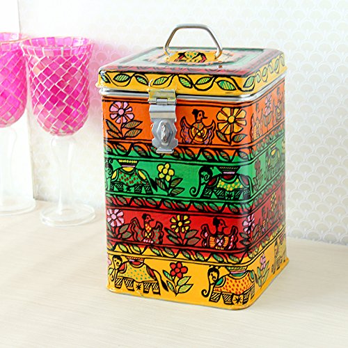 Kaushalam Hand Painted Stainless Steel Canister Vessel