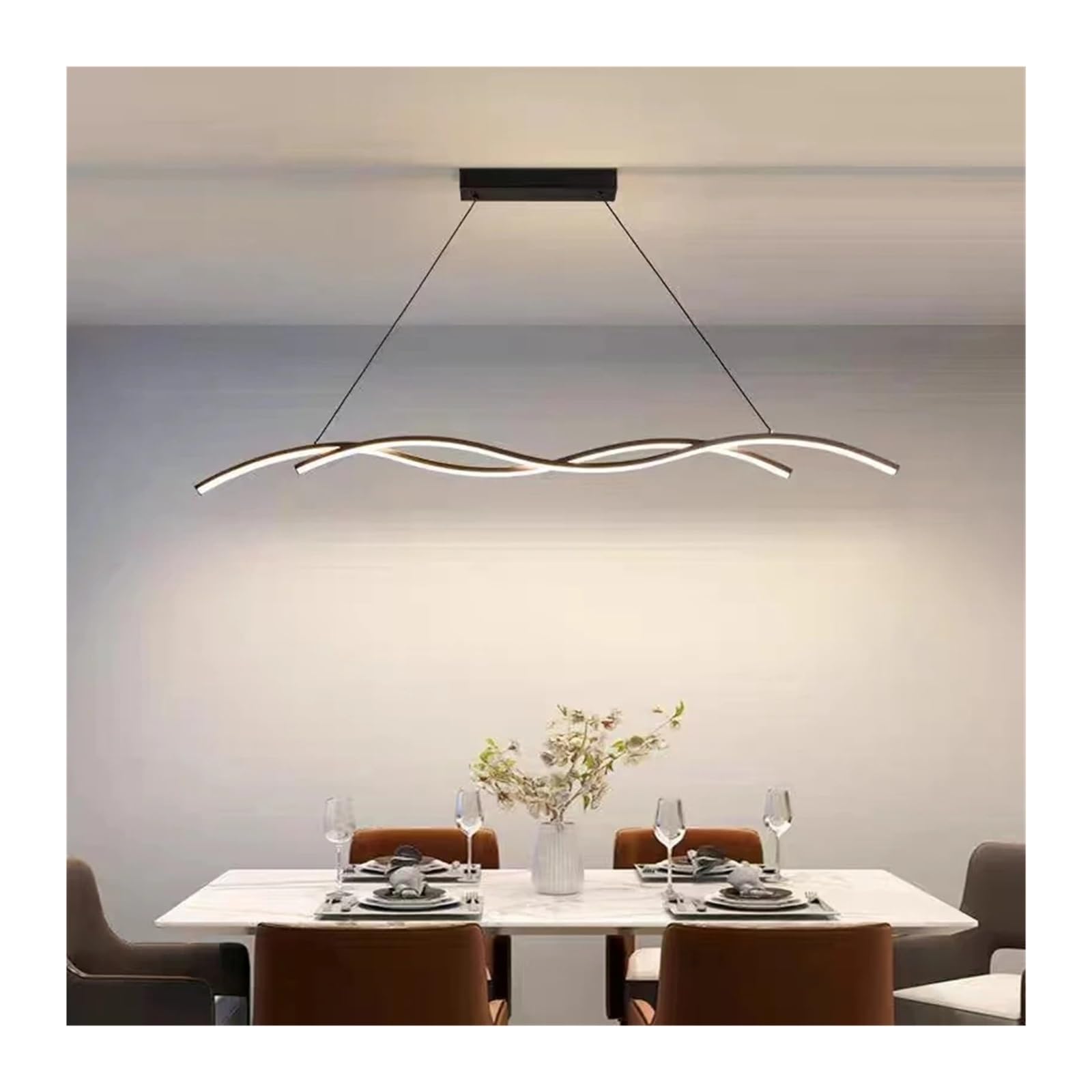 Luminaire chandelier moderne pour salle à manger avec longue barre créative suspendue