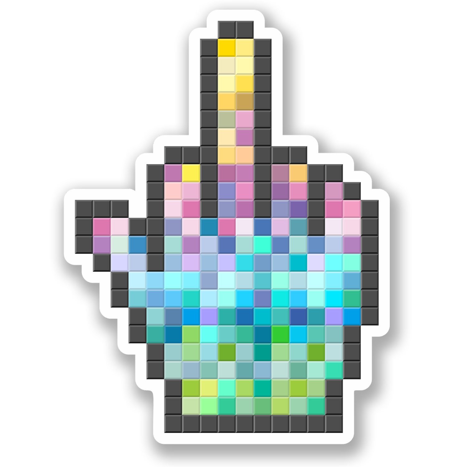 2 x 10cm Rude Cursor Hand Vinyl Sticker Decal Bike Laptop Computer Joke #5361 (7.5cm Wide x 10cm Tall)