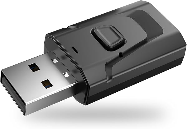 Bluetooth 5.4 USB Receptor Adaptador Transmisor de TV con Jack 3,5 mm Plug & Play Compatible con TV PC Estéreo y Altavoces Windows 7/8.1/10/11 - 1