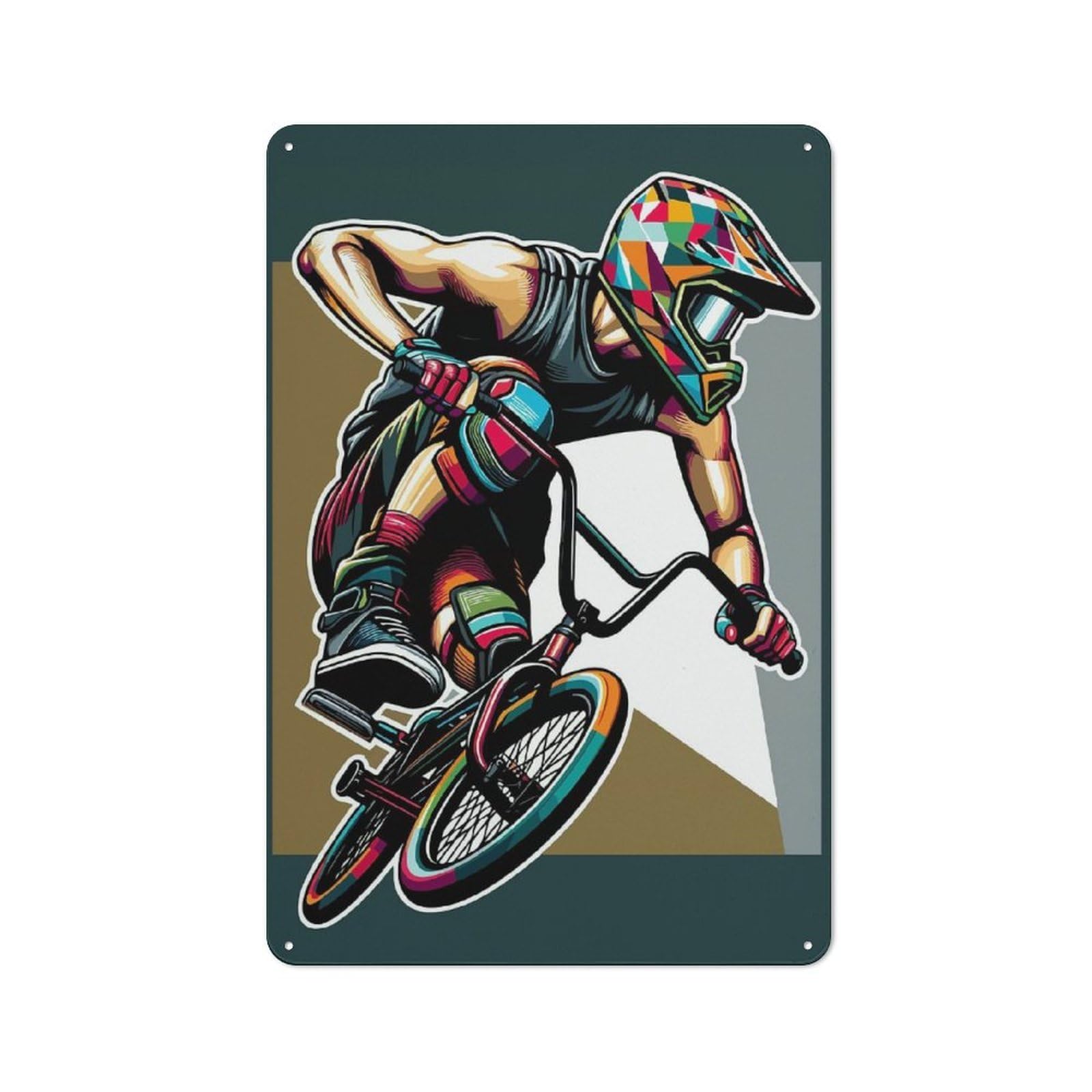 Junmoney Bmx Wpap Pop Art Rustic Tin Wall Sign 30X20cm Featuring Bistro Wall Plaque For Restaurant, Kitchen, Counter Or Breakfast Nook