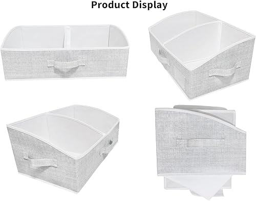 Miniatura 3 de Paquete de 3 cubos de almacenamiento para armario, caja de almacenamiento grande trapezoidal, cestas de tela plegables para organizar ropa,
