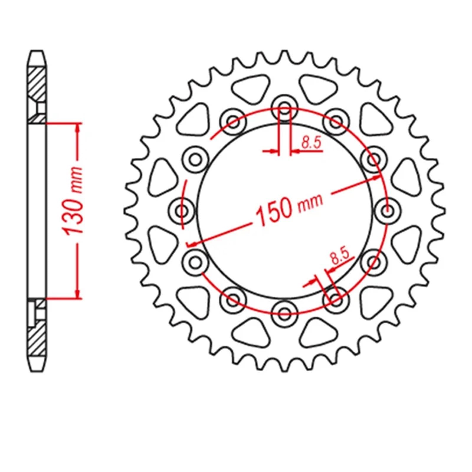 Piñón de transmisión para Honda XL500 S XL500S XL 500 1979 1980 1981 Piñón Y Corona para Motocicleta 520 CNC (14T Delantero / 41T Trasero)(41T)