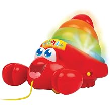 Winfun Pull Along Crab Stacker - Lights & Sounds, Walking & Stacking Toy, 4 Colorful Cups, Motor Training, Sensory Toy, Baby & Toddler Ages 12mo+