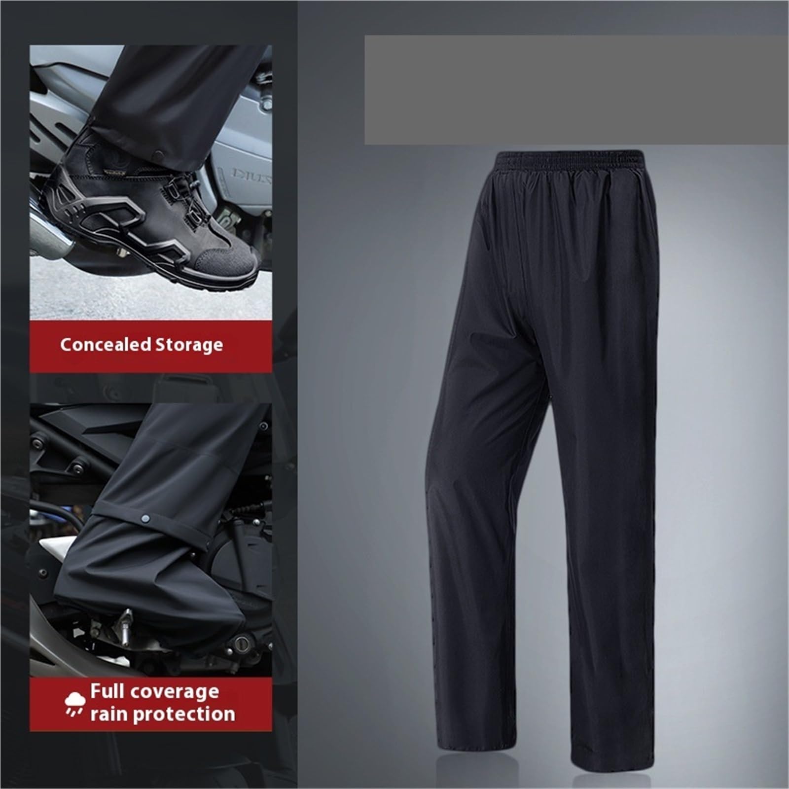 Traje de Agua 1 juego de pantalones impermeables for lluvia, traje impermeable dividido, for motocicleta, for hombre