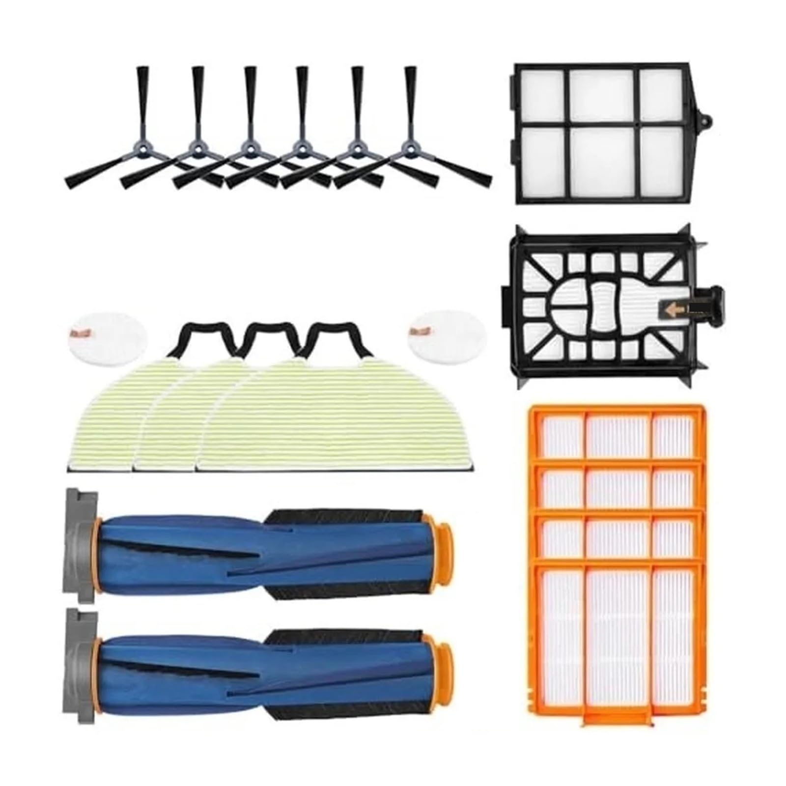 Compatible For Shark， AV2610WA RV2610WA Matrix Plus Robot Vacuum Cleaner With Main Roller Side Brushes Replacement Parts Kit