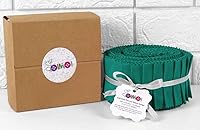 Vista 2 de Soimoi 40 tiras de tela precortadas verde azulado sólido, enrollables, rollos de gelatina de algodón de 2.5 pulgadas para acolchar