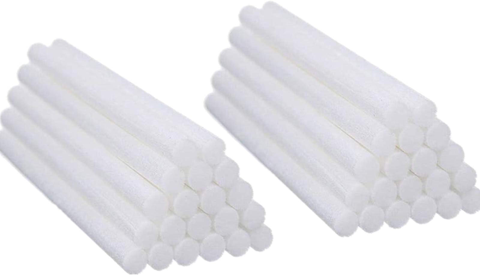 Yesoa 40 Pack Cotton Humidifier Filters Sticks 8mm X 130mm Humidifiers Cotton Swab Absorbent Wicks Replacement for USB Water Bottle Caps Humidifier Car Diffuser Sponges Refill Sticks