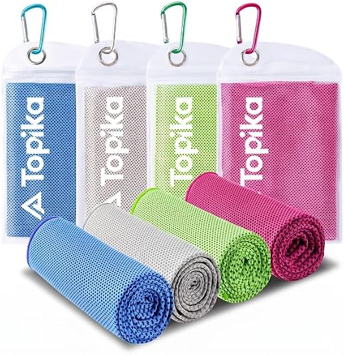 Cooling Towel Ice Towel, 4 Pcs Cold Towels With Travel Case