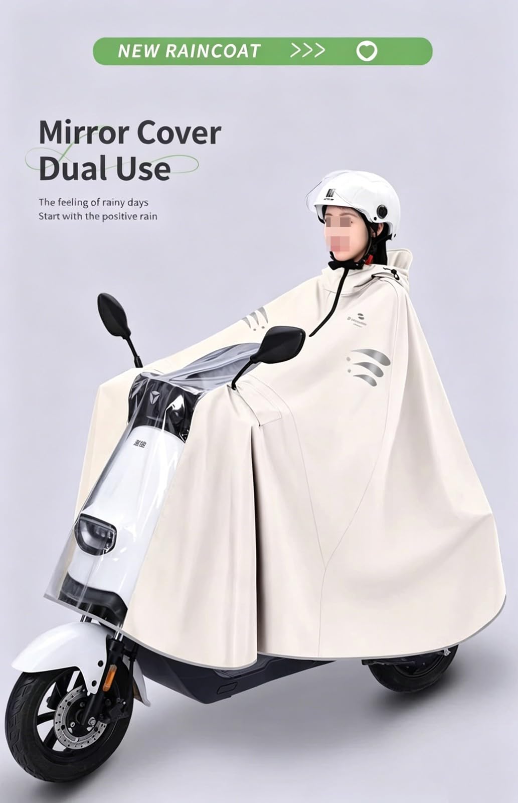 Poncho Allongé pour Moto, ImperméAble de Moto, Protection Pluie Compacte pour VéLo ÉLectrique Femme(Coffee,5XL)