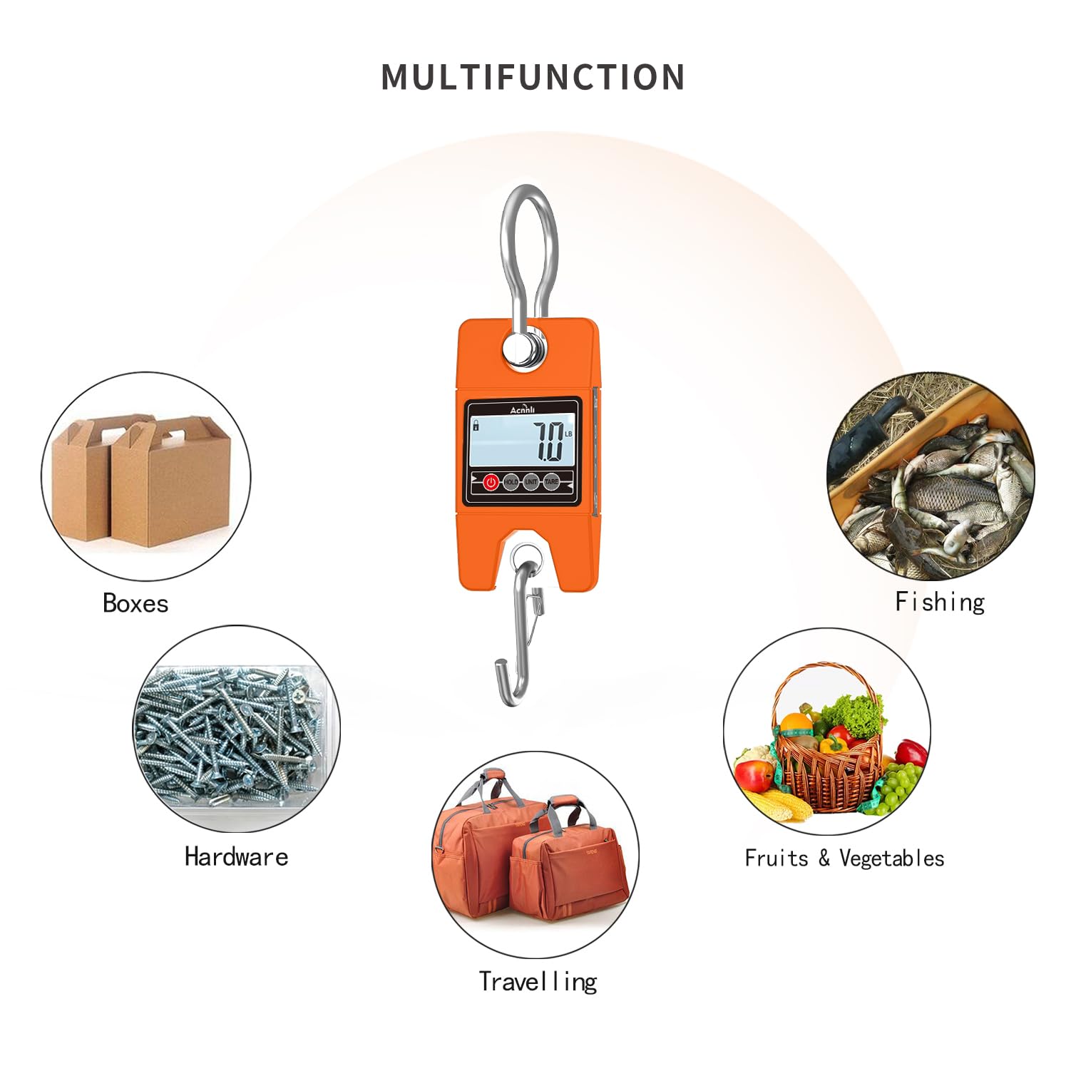 Digital Hanging Scale - 400kg/880lb Heavy Duty Luggage Crane Scale -3 Digital Hanging Scale - 400kg/880lb Heavy Duty Luggage Crane Scale -3