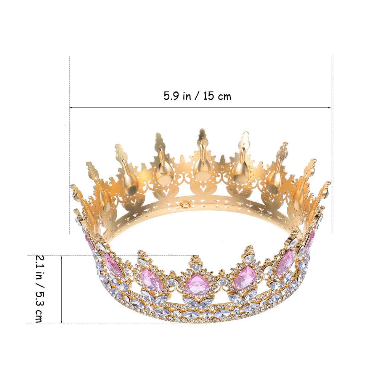 Healvian Tiara nupcial reina de diamantes de imitación joyería de diamantes de imitación boda accesorios para el pelo para el baile de graduación coleteros con perlas flor de boda Rhinestone