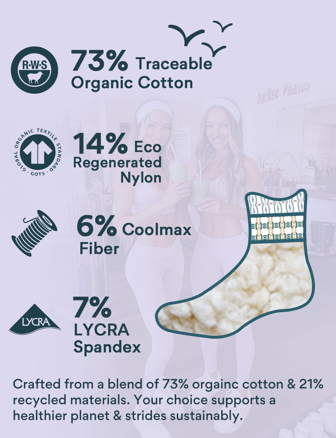 3 Pairs Pilates Yoga Grip Socks for Women, Athletic Non Slip Ruffle Low Cut Barre Workout Padded Moisture Wicking - Image 6