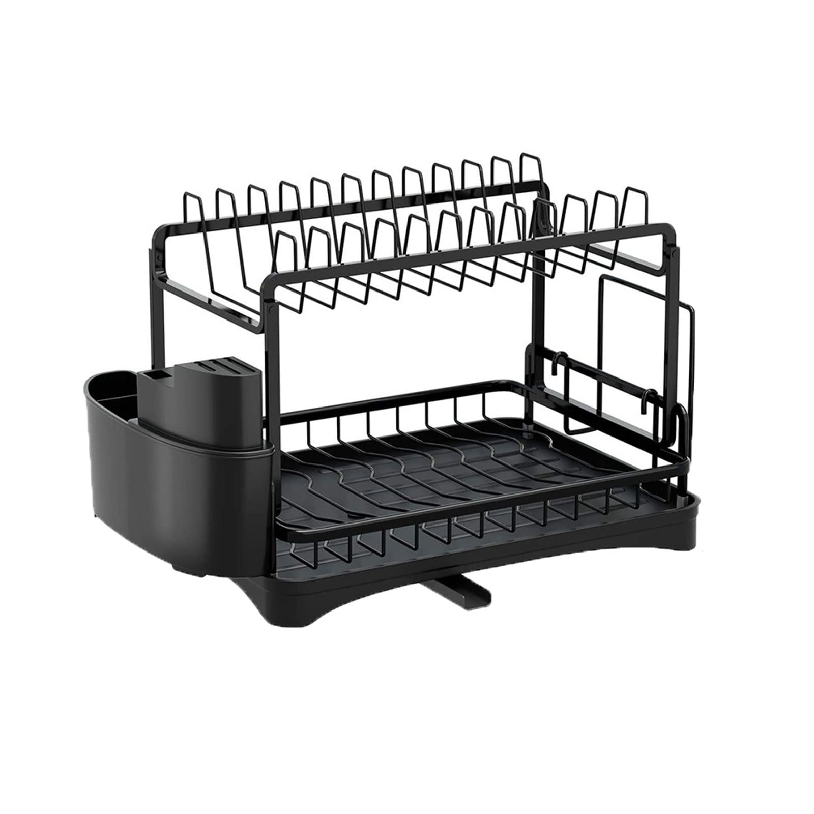 Escurridor de Platos, Rejilla para secar Platos, Rejilla para Platos con escurridor y Soporte para Utensilios, Tabla de Cortar para encimera de Cocina,
