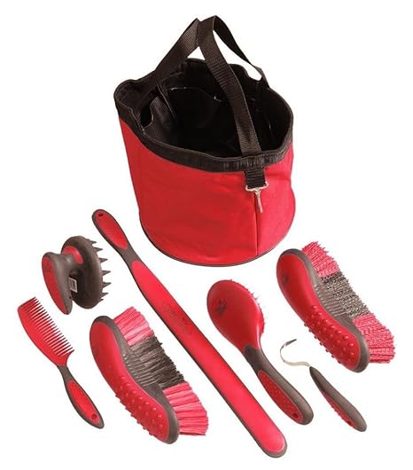 Tough 1 Great Grip Grooming Package (8-Piece), Red