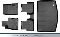 Vista 6 de MAXLINER - Juego de alfombrillas de suelo de ajuste personalizado, 2 filas y revestimiento de carga, color negro para Mazda CX-3 2016-2021