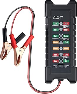 Car Battery Tester Automotive 12V 24V Battery Checker Tester,Analyzer to Check alternator & Battery Charging System with LED Indicator
