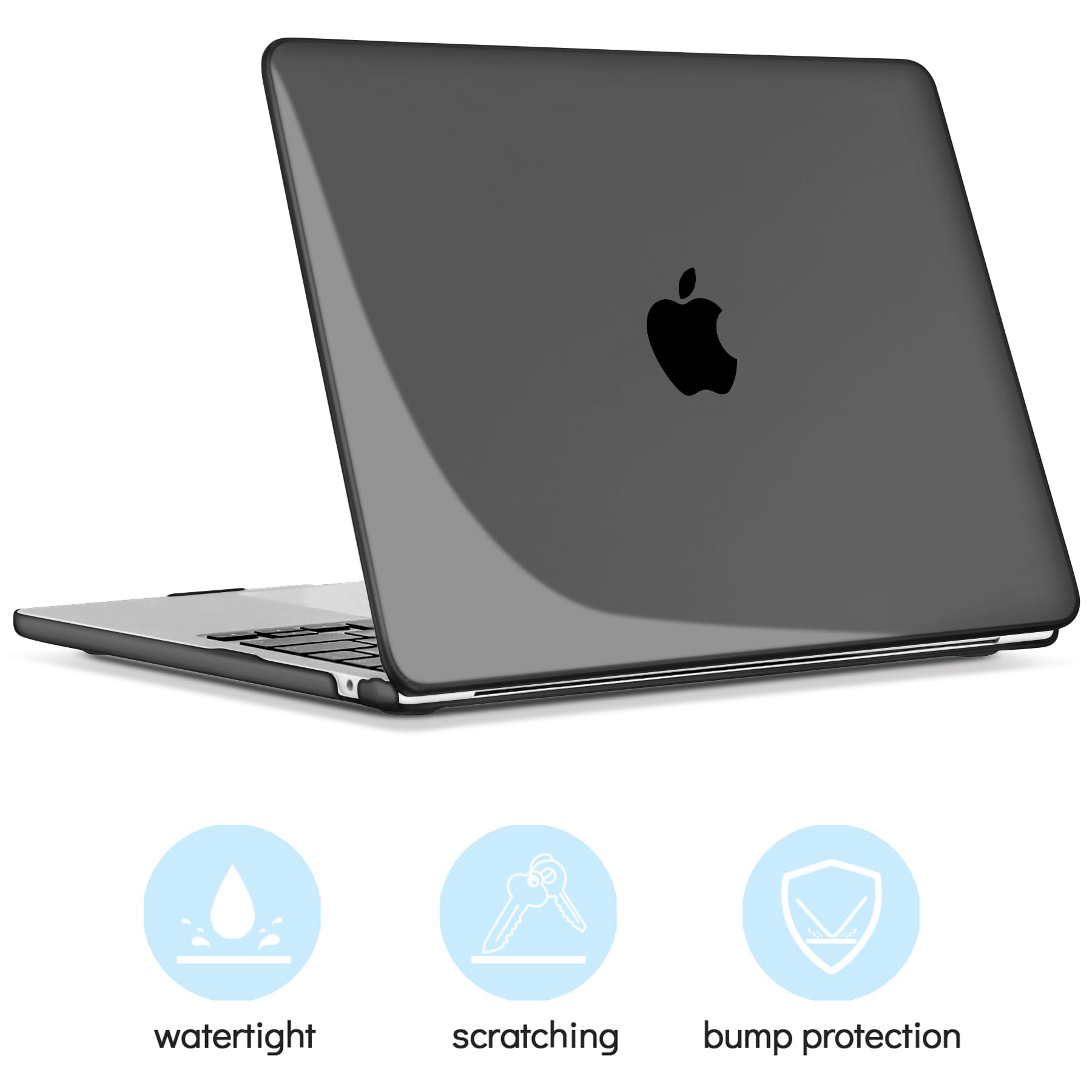 TECOOL Funda para MacBook Pro 13 Pulgadas 2016-2022 (M2 M1 A2338 A2289 A2251 A2159 A1989 A1706) con Touch Bar, Carcasa de Plástico Ultrafina y Cubierta del Teclado UE, Negro — view 65