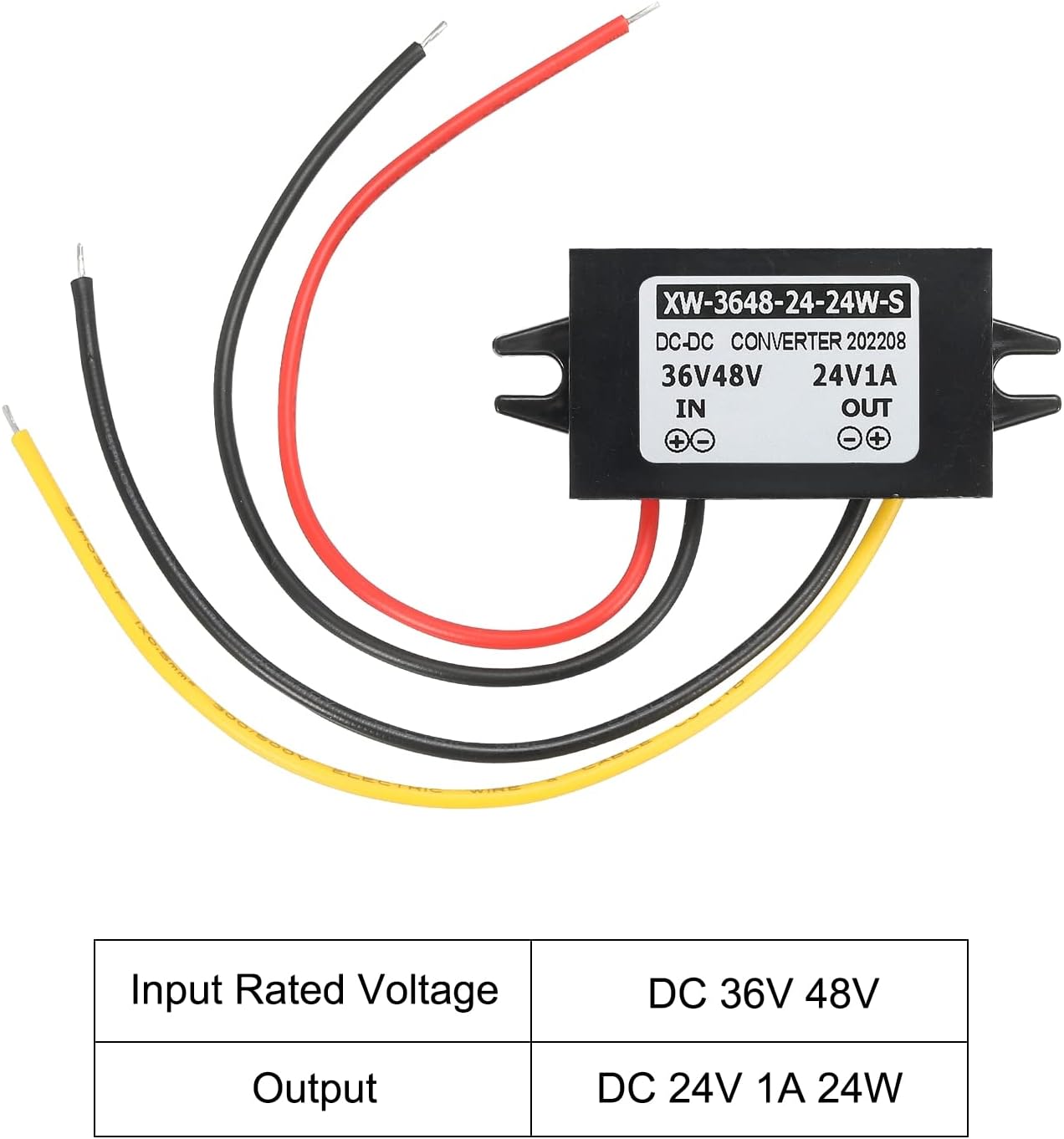 PATIKIL DC36V 48V to DC 24V 1A 24W Power Converter Regulator Plastic Shell for LED Solar System