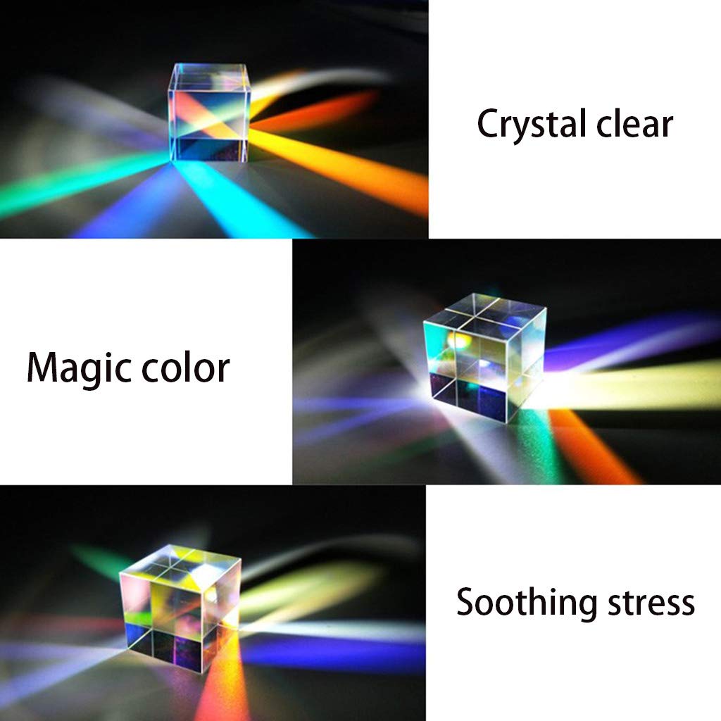 Coloré Combiner Splitter Croix Cube Dichroïque RVB Prisme Optique Triangulaire En Verre Optique Pour Enseigner Lumière Physique Du Spectre 20mm