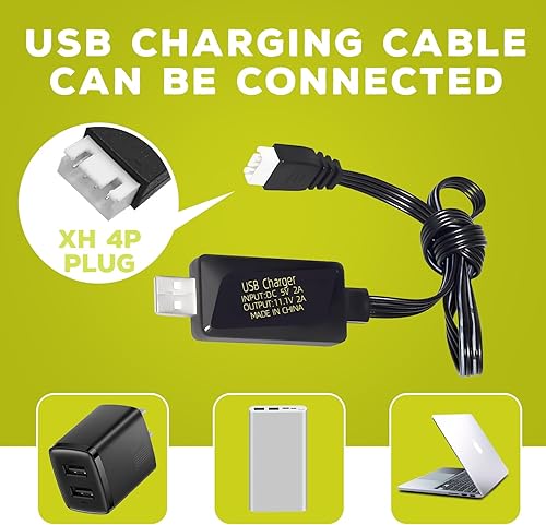 Miniatura 7 de Fytoo 3S Lipo Batería 11.1 V 3000 mAh 35C con enchufe XT60 con cable de carga USB para RC Car Truck RC Barco Quadcopter FPV Drone