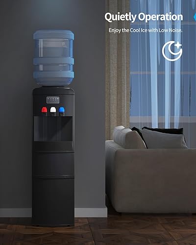 Miniatura 7 de TABU Dispensador de agua 3 en 1 con máquina de hielo, enfriador de agua para hacer hielo de 33 libras24 horas con 3 ajustes de temperatura, agua