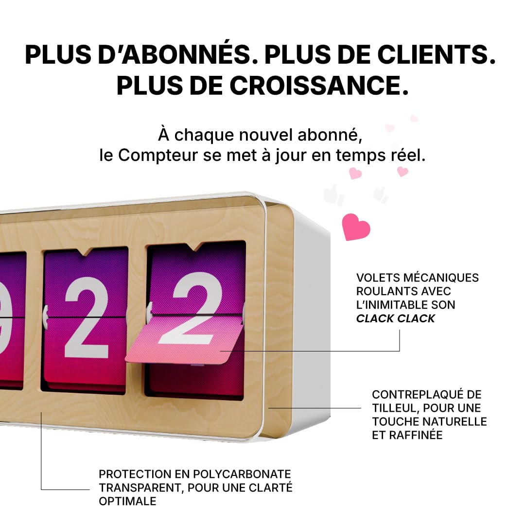 Compteur Abonnés Instagram Temps Réel, Volets Mécaniques, 7 Chiffres