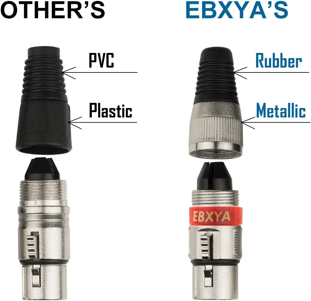 EBXYA XLR Cable 25 Feet 4 Color Packs for Microphone Audio Mixer- XLR Male to Female 3 Pins Balanced Stage Patch Cable : Musical Instruments