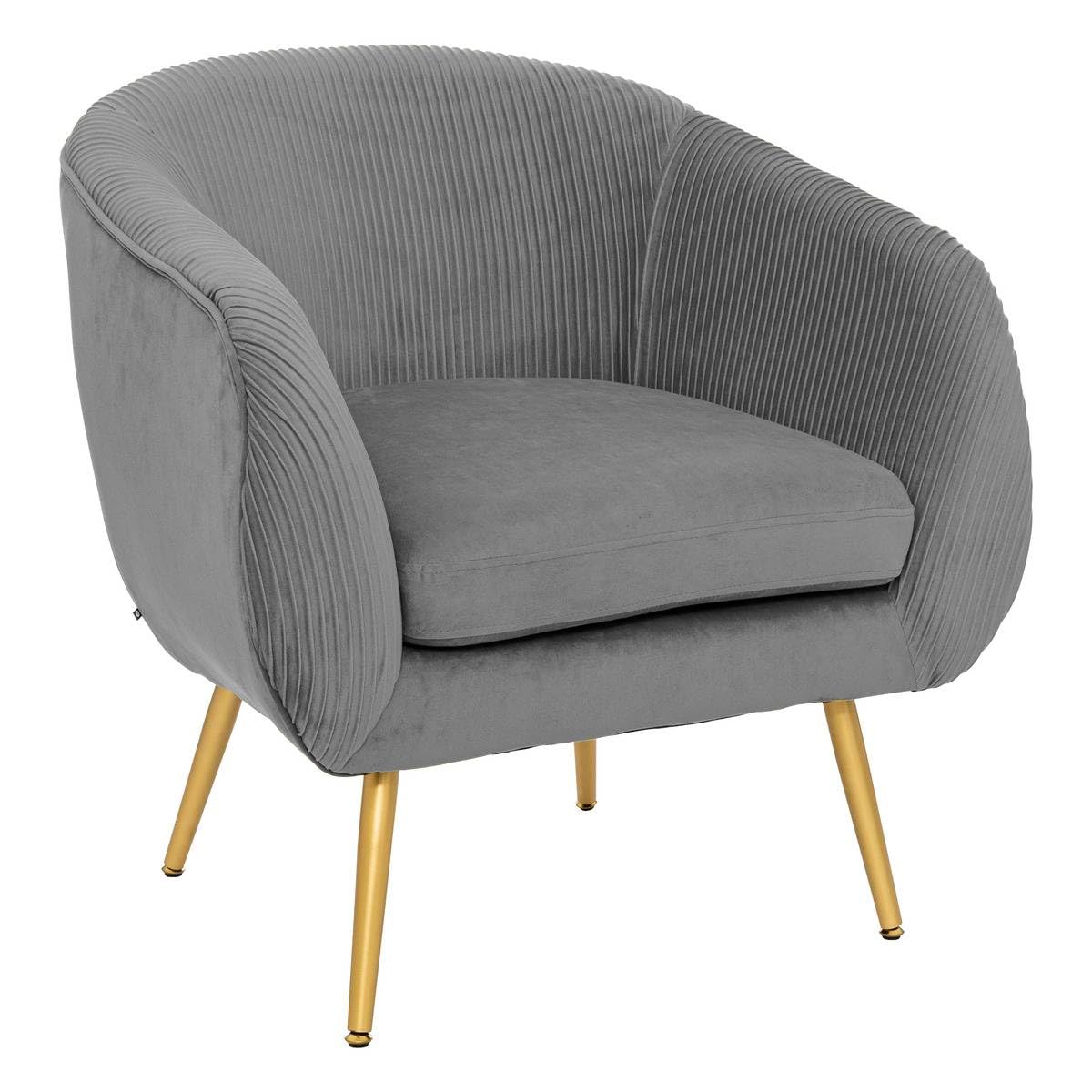 Atmosphera - Sillón Gris 'Solaro' en Terciopelo Plisado
