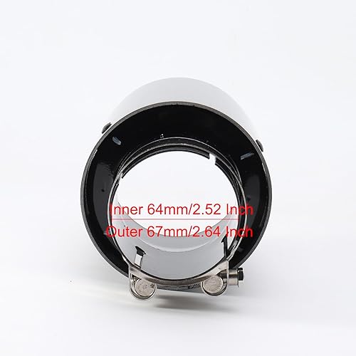 Miniatura 4 de Punta de escape de fibra de carbono 2.5 Entrada 4 salidas Negro brillante Puntas de escape 2.5 Punta de silenciador