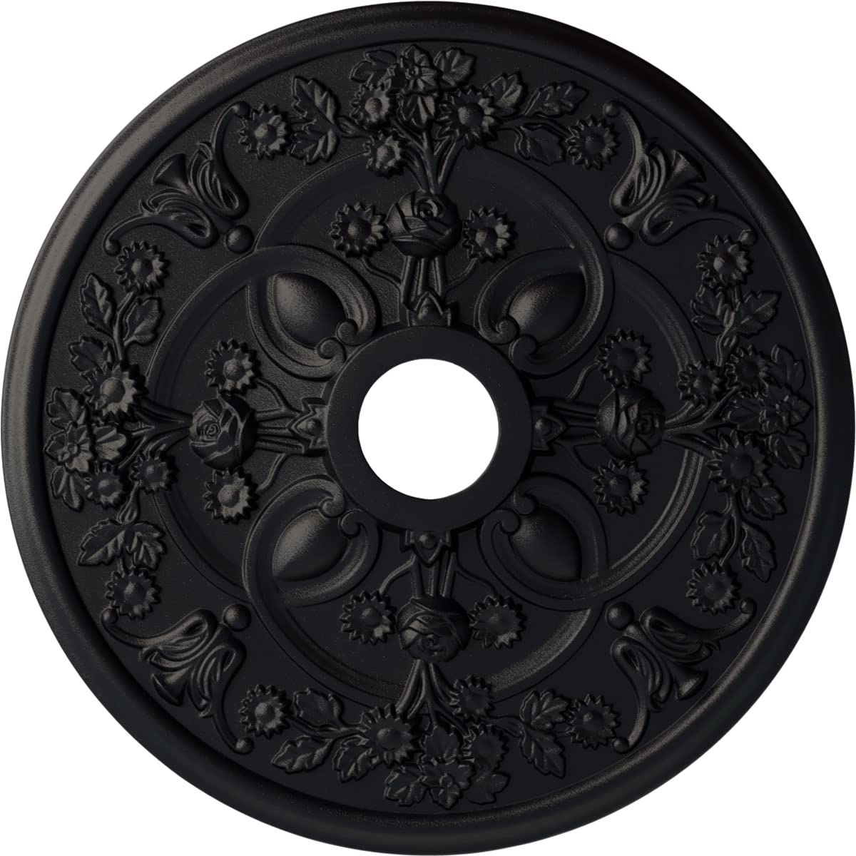 Médaillon de plafond en cuivre antique de 30 cm Ekena menuiseries pour lustre