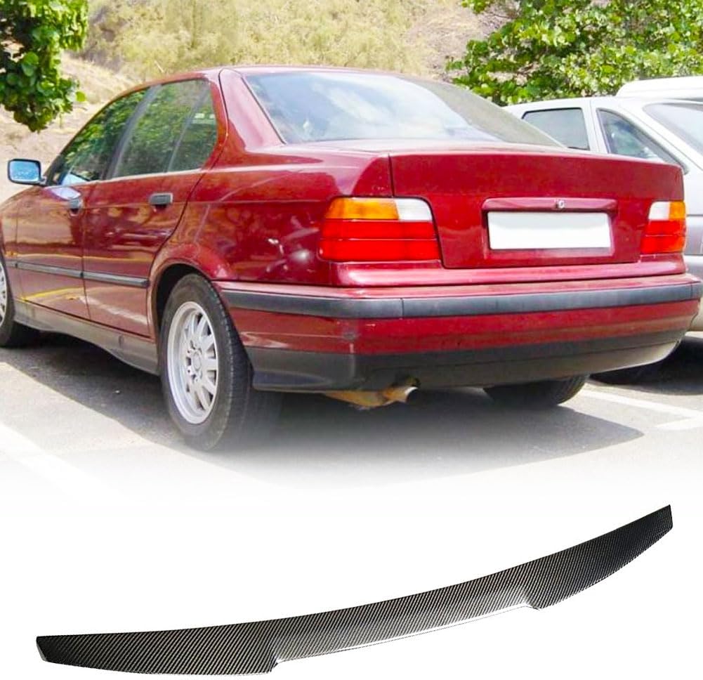 Trunk Spoiler fits BMW 3 Series E36 318i 320i 323i 325i 328i Sedan 1991-1998 Factory Outlet Carbon Fiber CF Rear Boot Lid Highkick Wing Lip