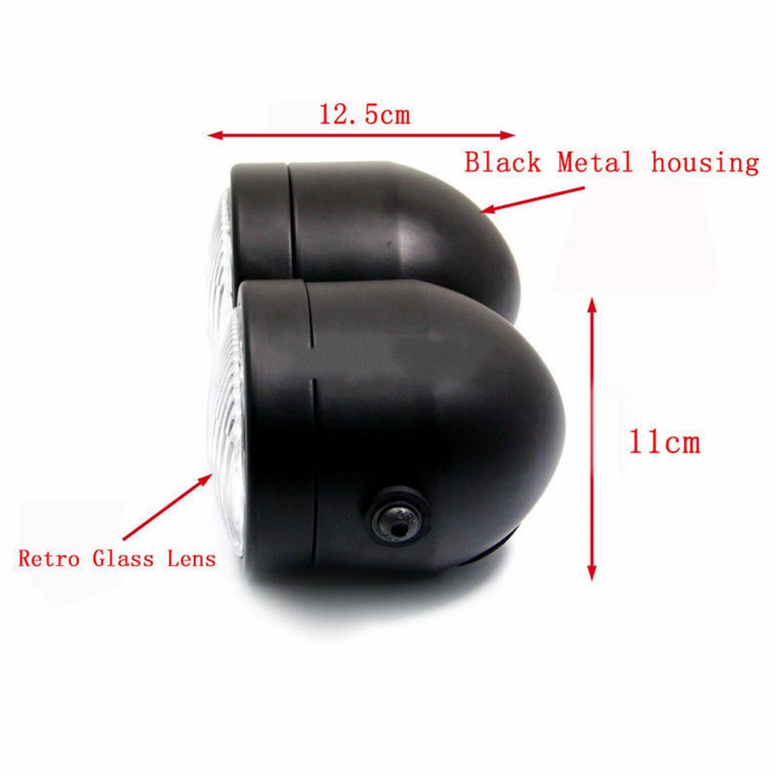 MESKEL Fari Anteriori Moto per Bad per Boy per Blackline per Heritage per Softail per Classic per FLSTC Motocicletta Doppio Faro Lente Trasparente/Gialla(d'Argento)