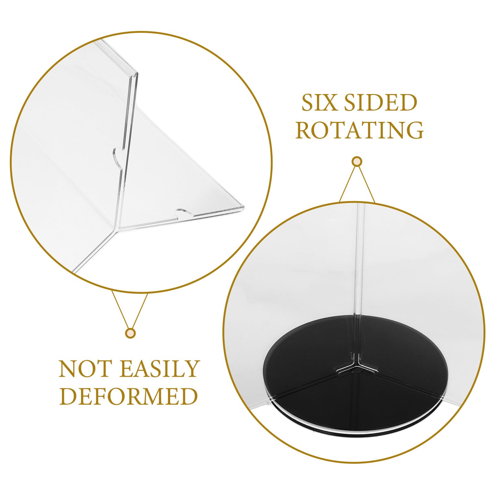 Healeved Portamenús Acrílico A5 con Soporte de Base para Escritorio, Expositor de Menú Giratorio de Seis Caras, Estable y Elegante para Restaurantes