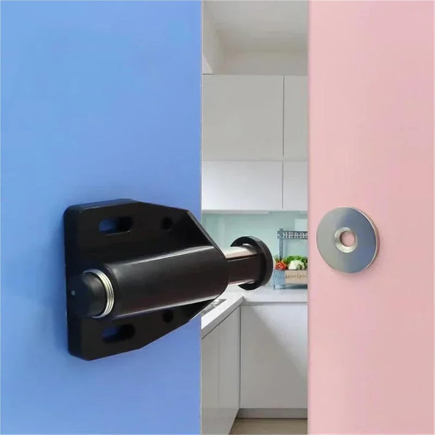 16pcs Cabinet Stopper Strong Magnetic Push to Open Touch Catch Stop Quiet Damper Buffer Kitchen Cupboard Door Magnet Invisible Handles(Double White)