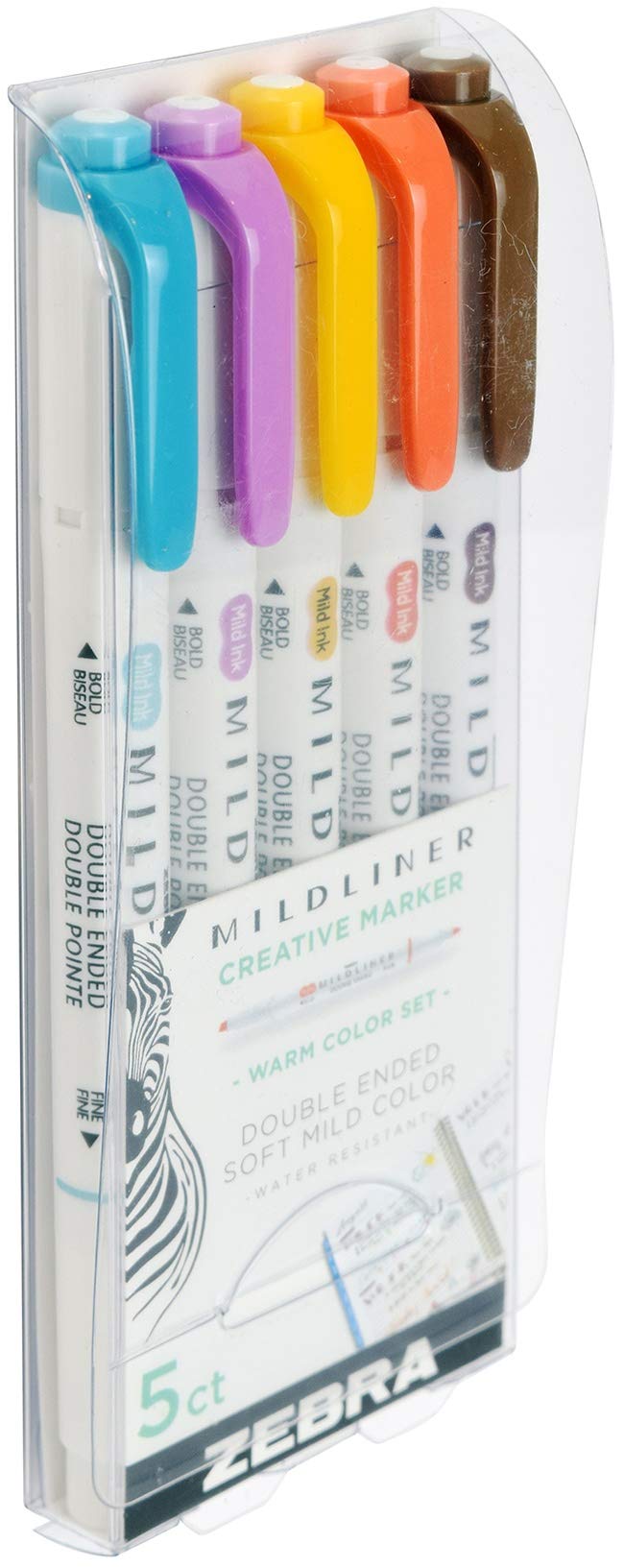 ZEBRA PEN Mildliner Double Ended Highlighter Set, Broad and Fine Tip