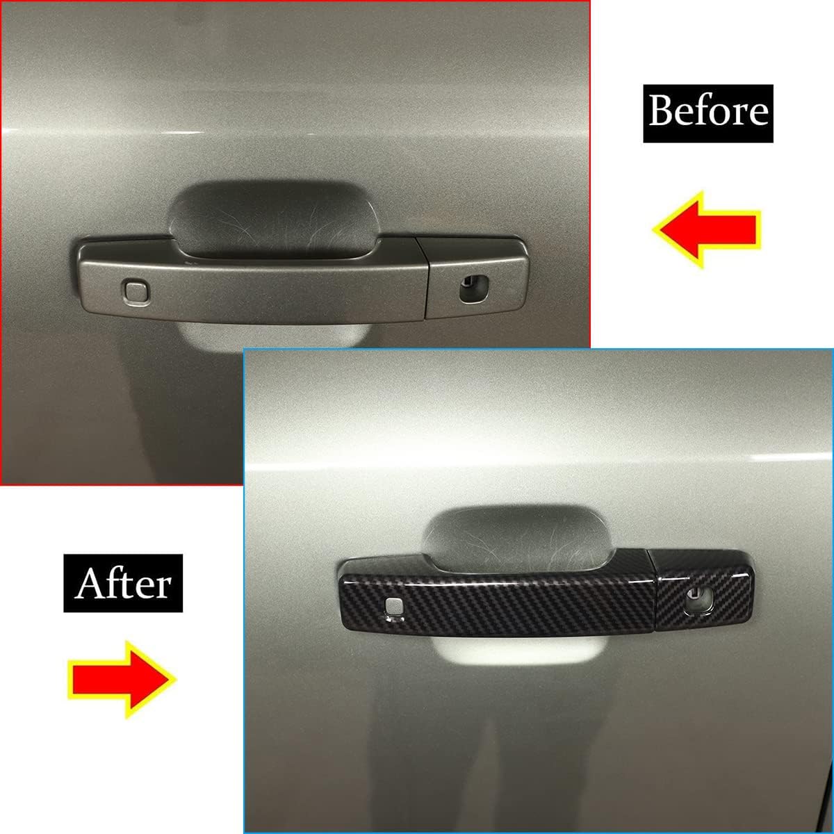 YIWANG Car Styling Exterior Door Handle Cover Trims ABS Accessories for Land Rover Defender 90 110 2020-2026(Carbon Fiber, for Defender 110)